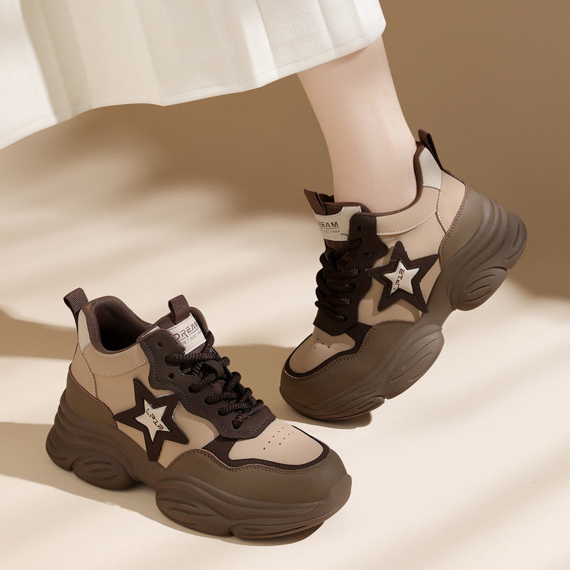 Damen Sportsneaker Chunky Weich Laufsohle Komfort