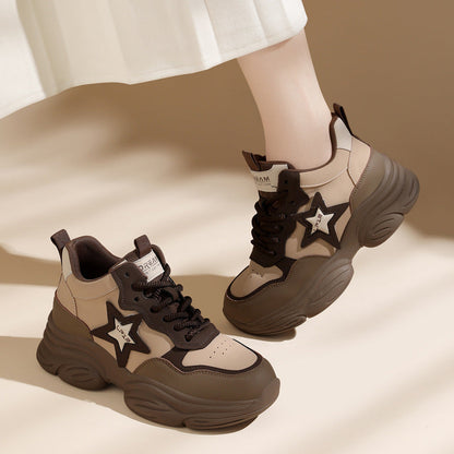 Damen Sportsneaker Chunky Weich Laufsohle Komfort