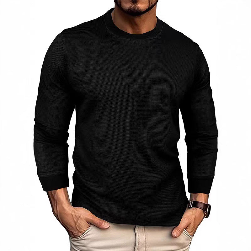 Herren T-Shirt Langarm Sportlich Strukturiert - BerlinGlamour
