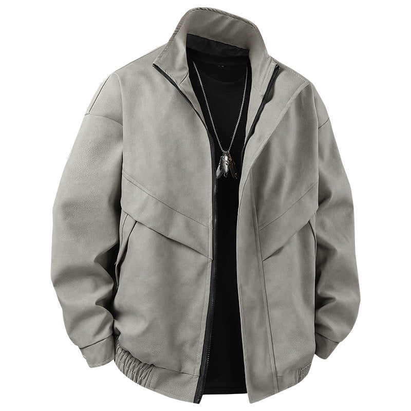 Herren Freizeitjacke Modern Asymmetrisch mit Taschen