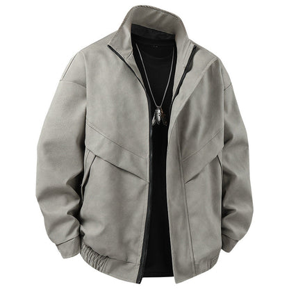 Herren Freizeitjacke Modern Asymmetrisch mit Taschen