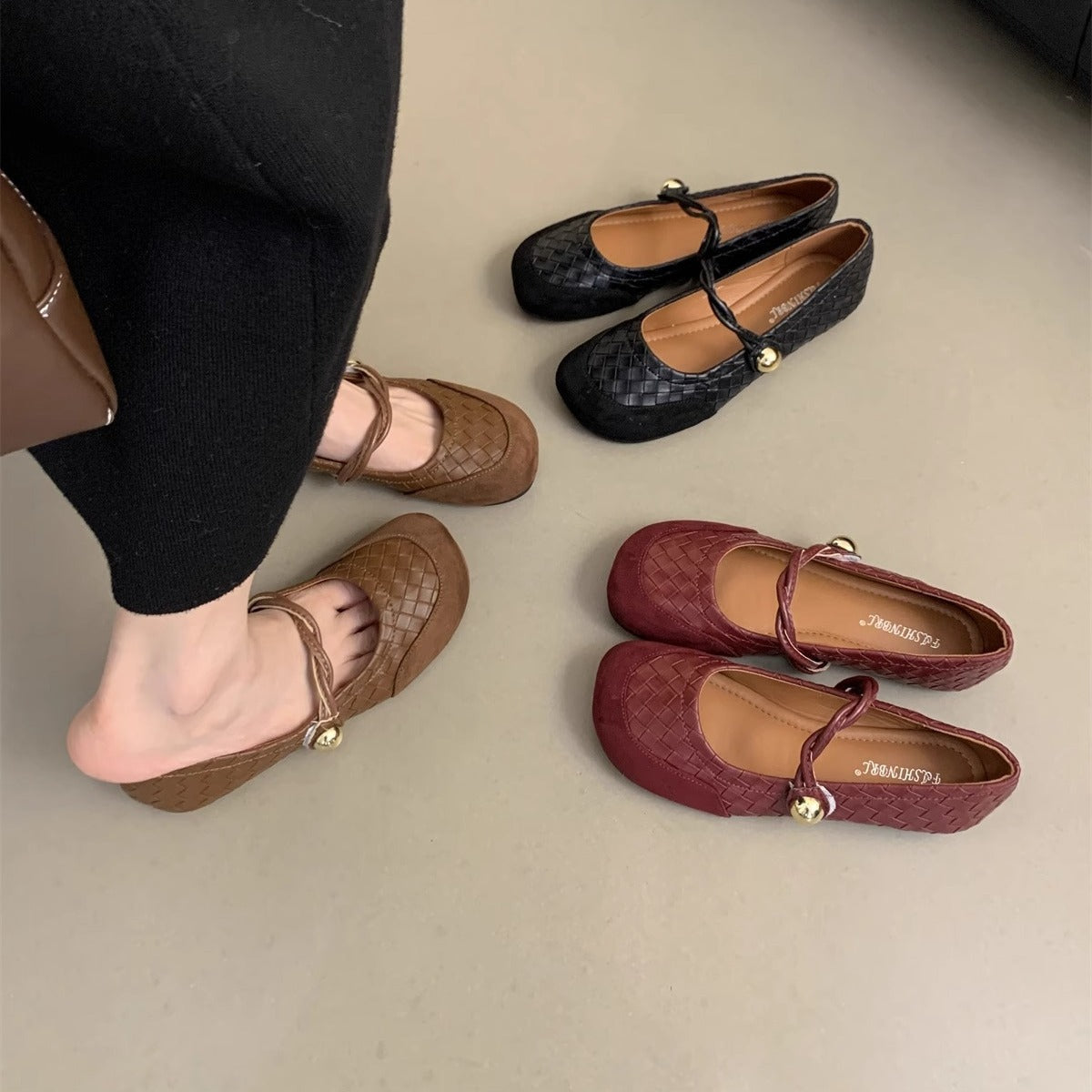 Damen Ballerinas Geflochtene Schuhe mit Schleife Elegante Mode - BerlinGlamour