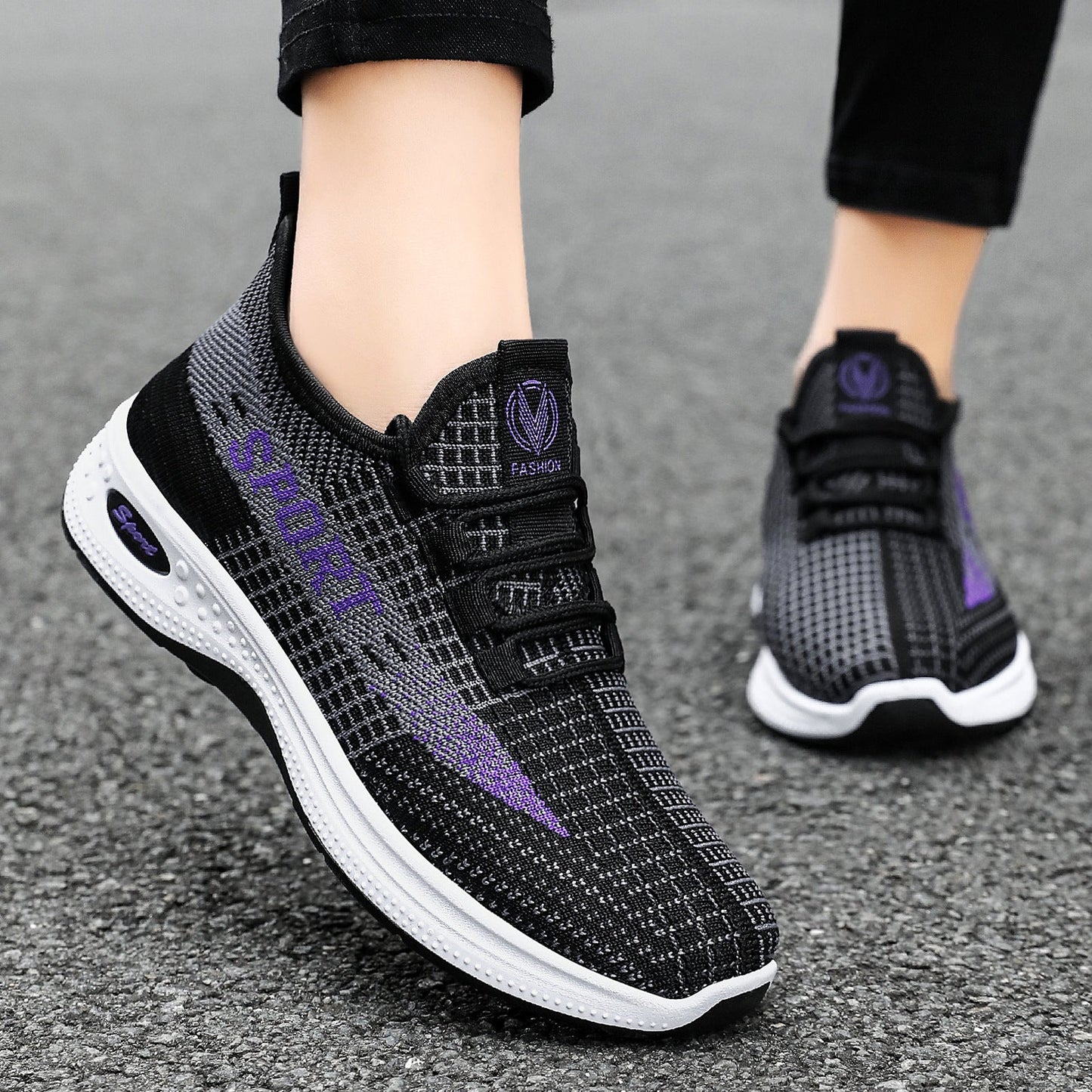 Damen Sport-Sneaker Atmungsaktiv Flexibel Weich