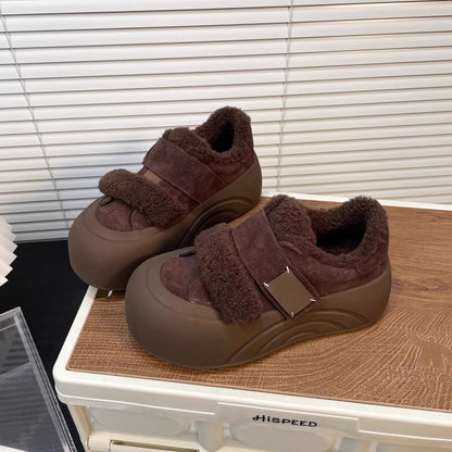 Damen Clogs Flauschig Verstellbar Klettverschluss Bequem