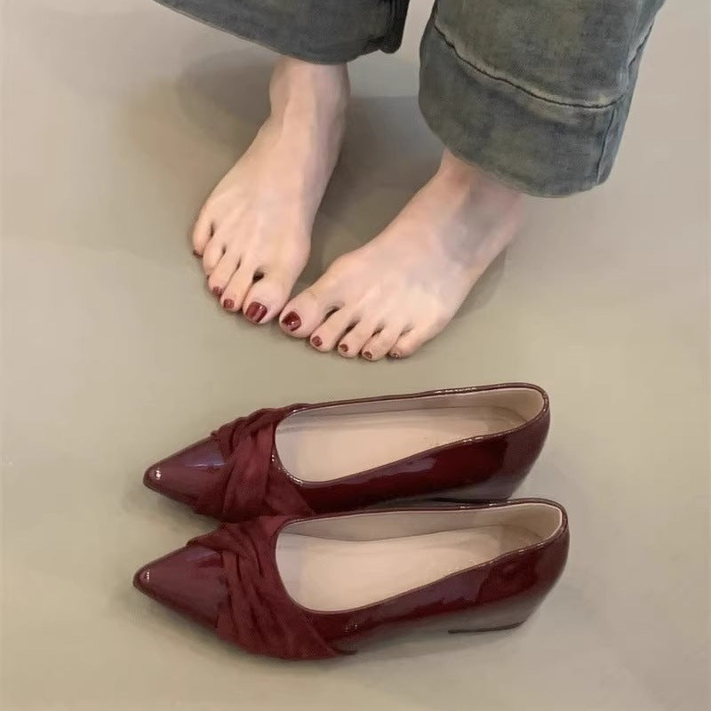 Elegante Damen Ballerinas Spitze Schleife Modern