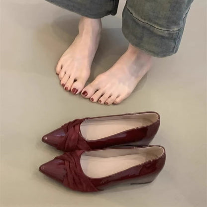 Elegante Damen Ballerinas Spitze Schleife Modern