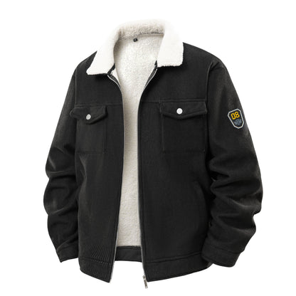 Herren Cordjacke Warm mit Fleece-Innenfutter Robust Männerjacke