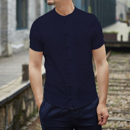 Herren Kurzarmhemden Modern Stilvoll Knopfdetails
