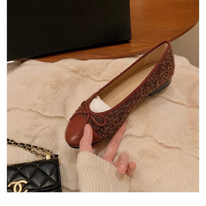 Damen Ballerinas Bequem Schnürsenkel Elegante Schleife