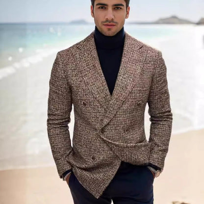 Herren Blazer Karo Elegant Modern Slim Fit