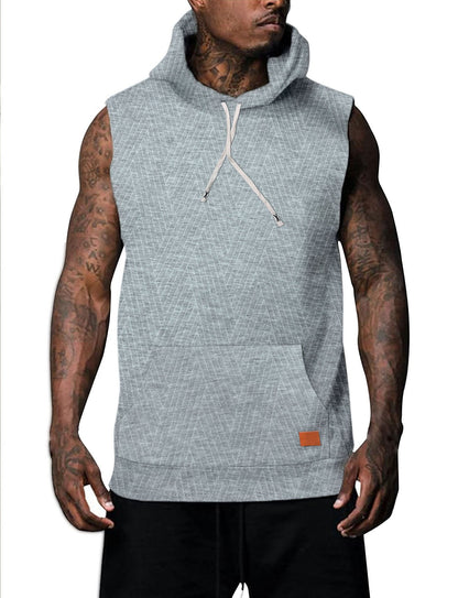 Herren Kapuzenshirt Ärmellos Modern Strukturiert