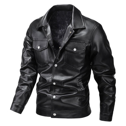 Herren Lederjacke Modern mit Taschen und schmalen Schnitt