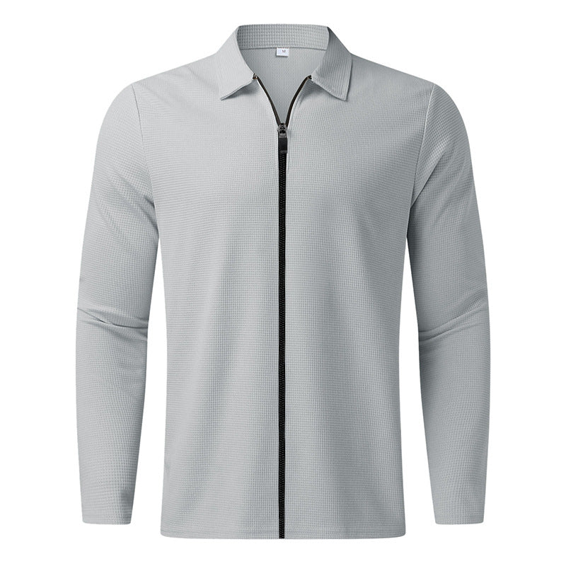 Herren Sportshirt Langarm Atmungsaktiv Mit Reißverschluss
