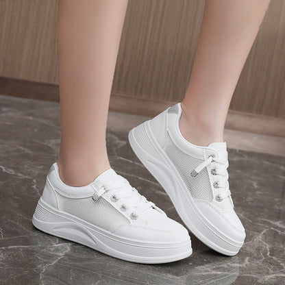 Damen Plateau Sneaker Hoch Atmungsaktiv Komfort