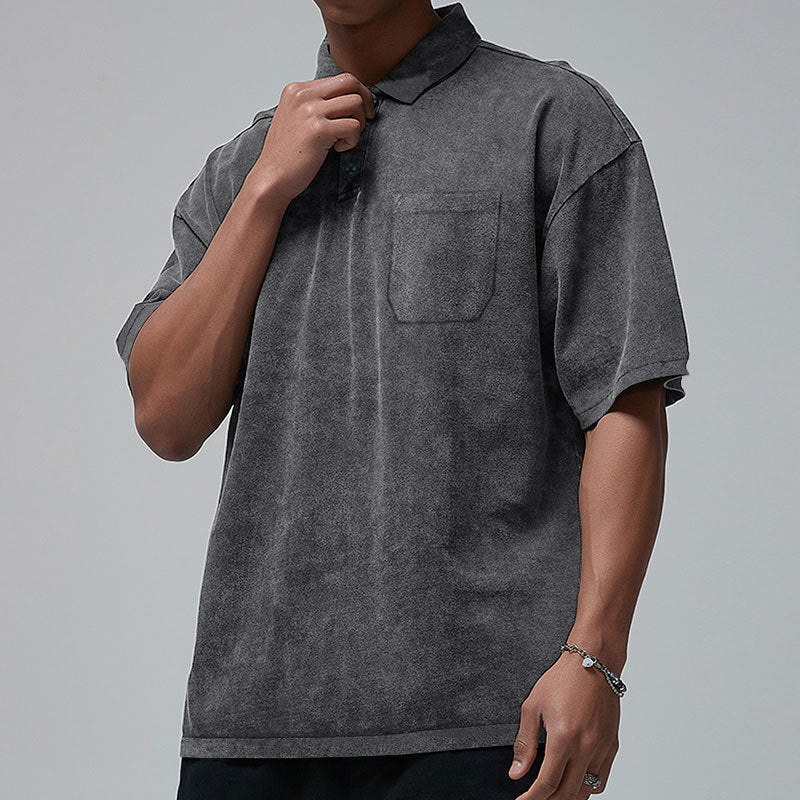 Herren Poloshirt lässig mit Brusttasche Modern Style