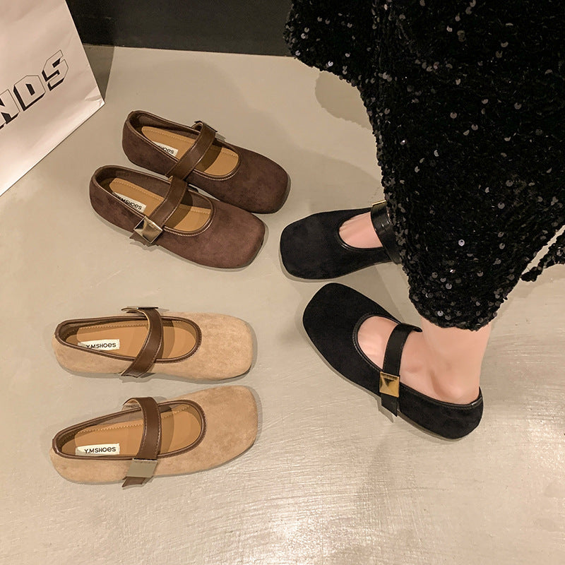 Damen Ballerinas Elegantes Design mit verstellbarem Riemen