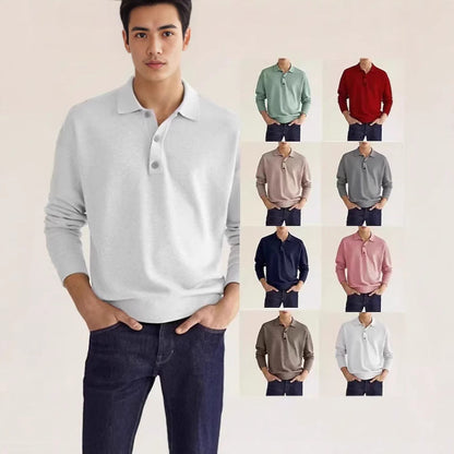 Herren Polo Sweatshirt Lässig Mit Knöpfen Modern - BerlinGlamour
