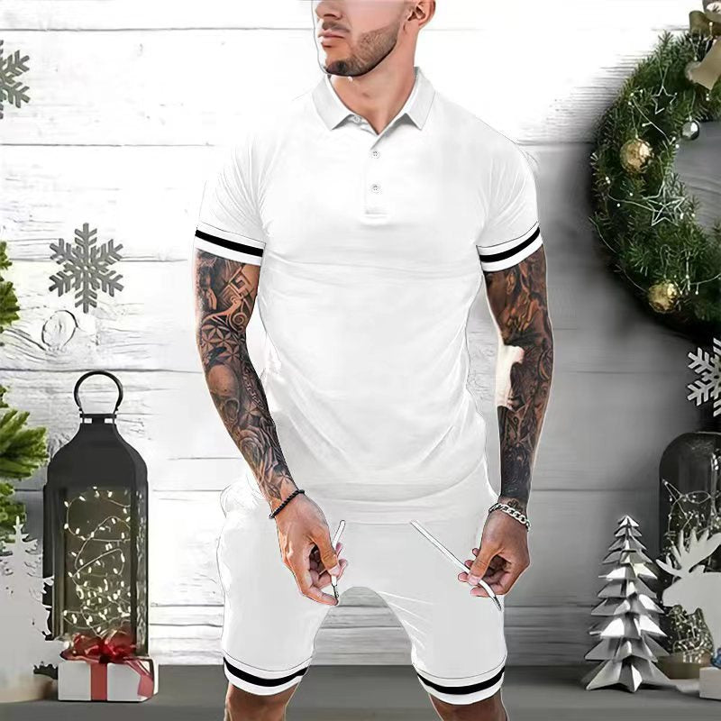 Herren Sportset Poloshirt und Shorts Sportlich Sommer