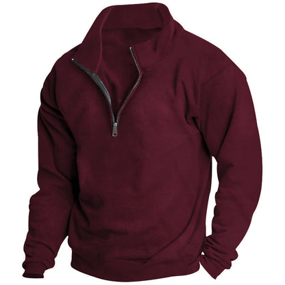 Herren Pullover Hochkragen Reißverschluss Modern Sportlich
