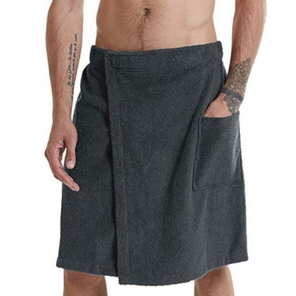 Herren Bademantel Frottee Weich mit Taschen und Verstellbund - BerlinGlamour