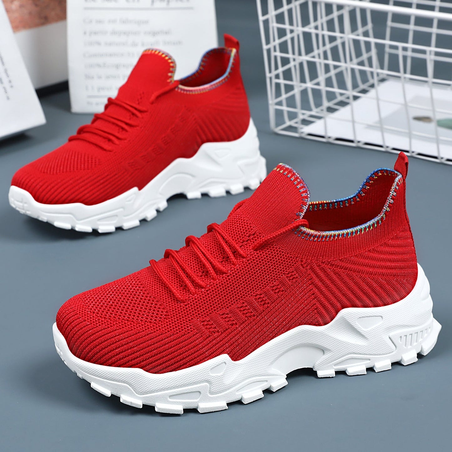 Damen Laufschuhe Bequem Elastisch Rutschfest Sneaker - BerlinGlamour