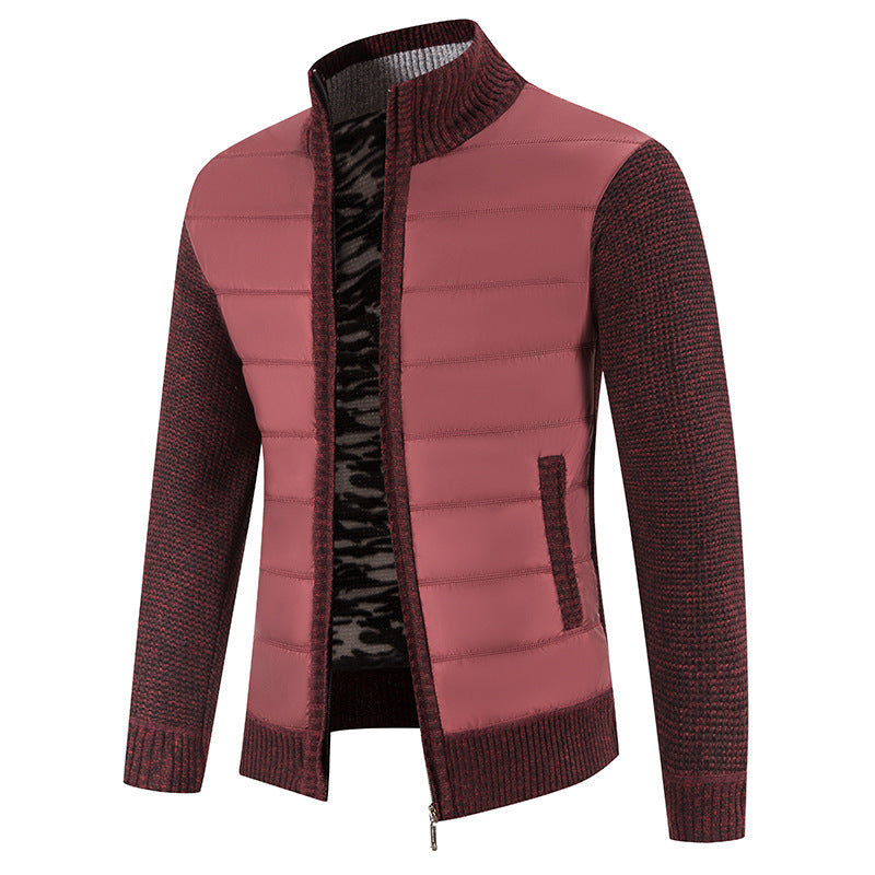 Herren Steppjacke Warm Mit Strickarm Modern