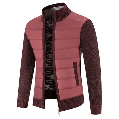 Herren Steppjacke Warm Mit Strickarm Modern