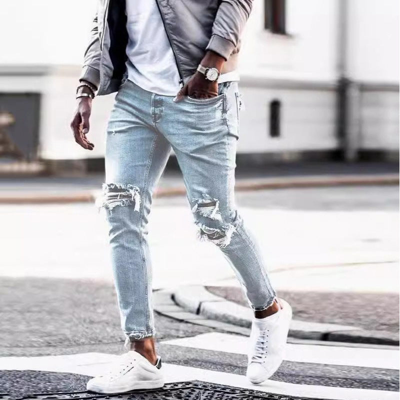 Herren Ripped Jeans Lässiger Schnitt Destroyed Style - BerlinGlamour