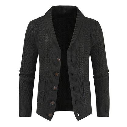 Herren Strickjacke Modern Zopfmuster Praktisch