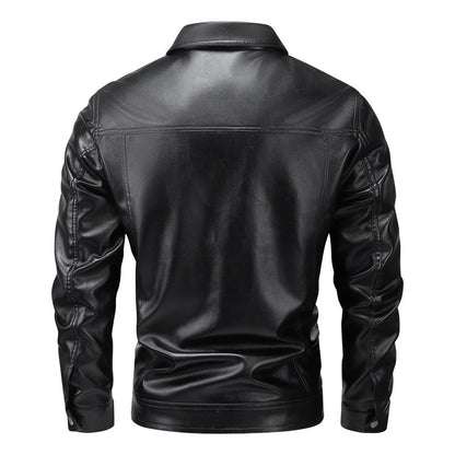 Herren Lederjacke Modern mit Taschen und schmalen Schnitt