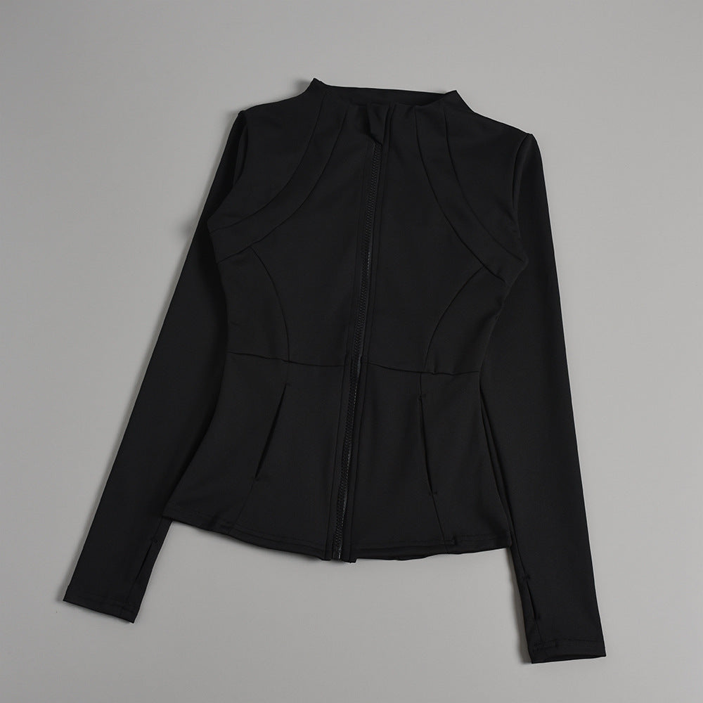 Damen Fitnessjacke Leicht Reißverschluss Sportjacke