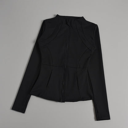 Damen Fitnessjacke Leicht Reißverschluss Sportjacke
