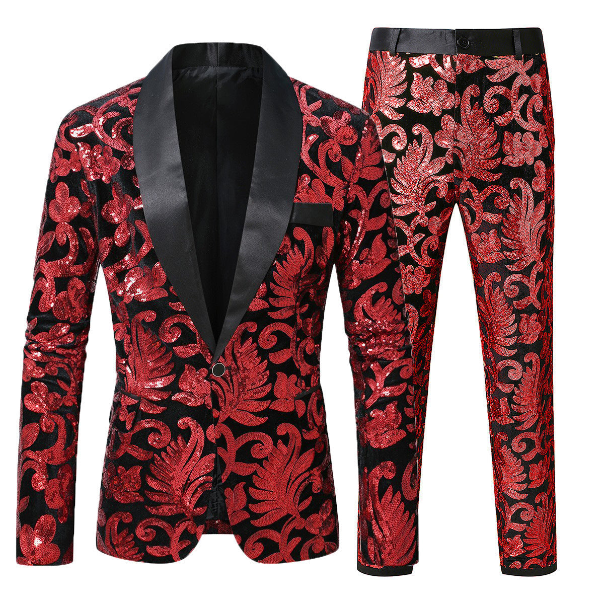 Herren Anzug mit Pailletten Glamour Muster