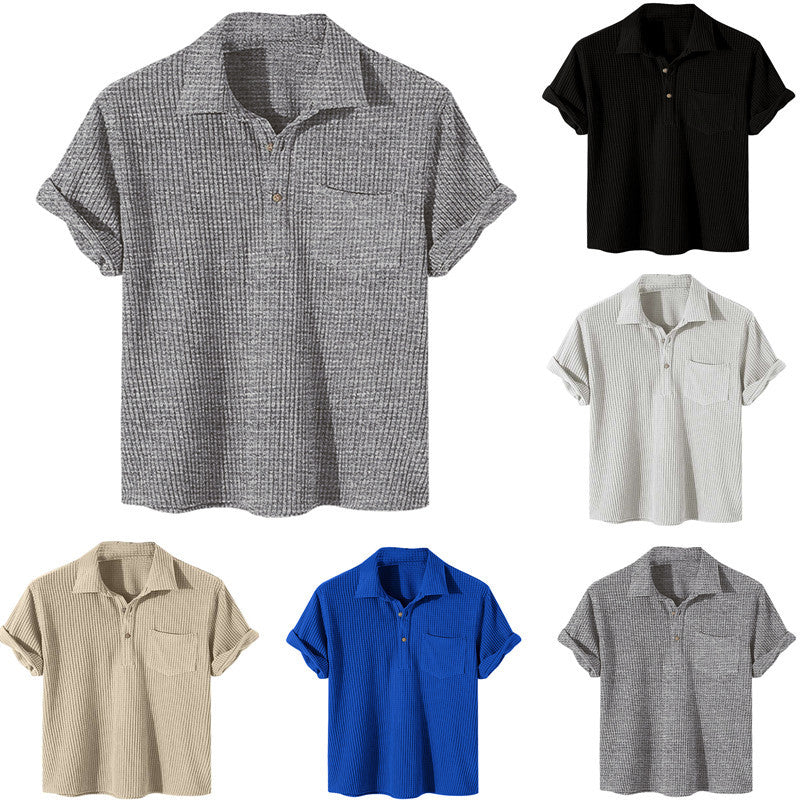 Herren Poloshirt Kurzarm Texturiert Modern - BerlinGlamour