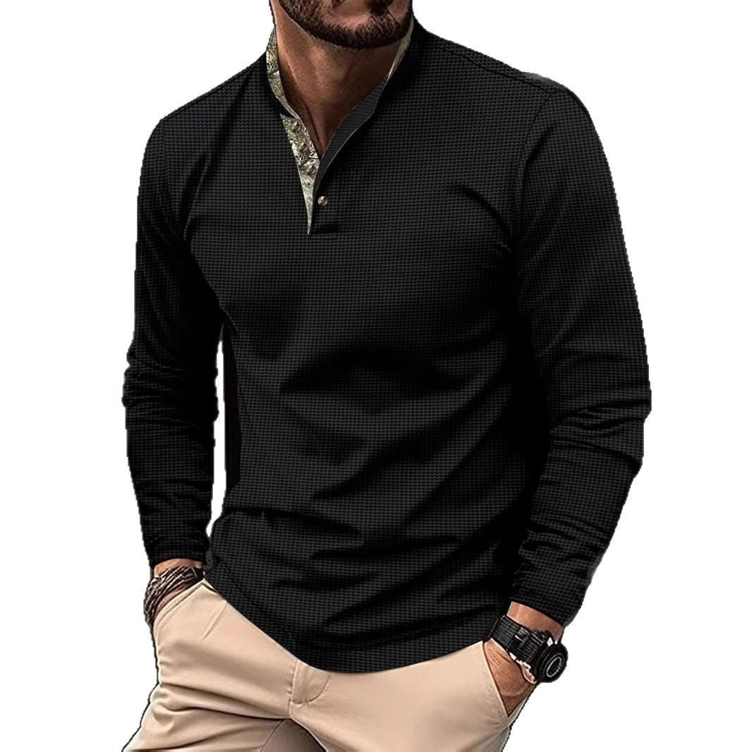 Herren Langarmshirt Modern Grafik Kragen Trendy