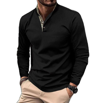 Herren Langarmshirt Modern Grafik Kragen Trendy
