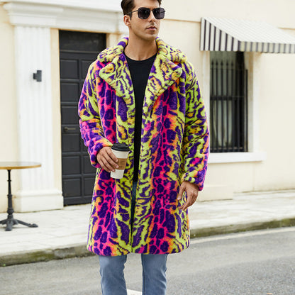 Herren Plüschmantel Tierdesign Warm Modern
