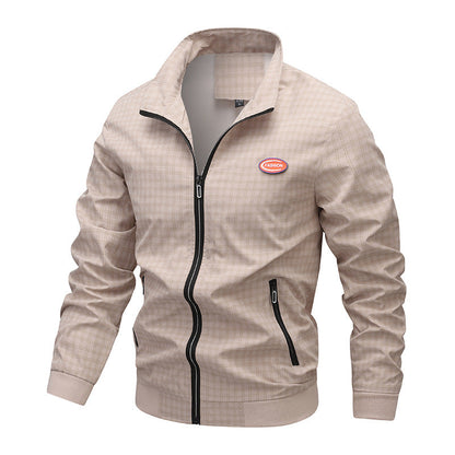 Herren Übergangsjacke Modern mit Karomuster und Taschen