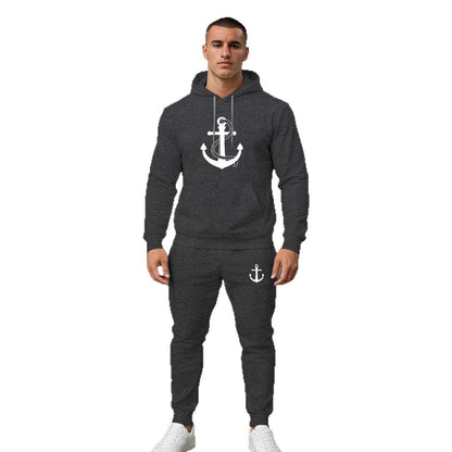 Herren Hoodie Set Maritim Anker Design Sportlich