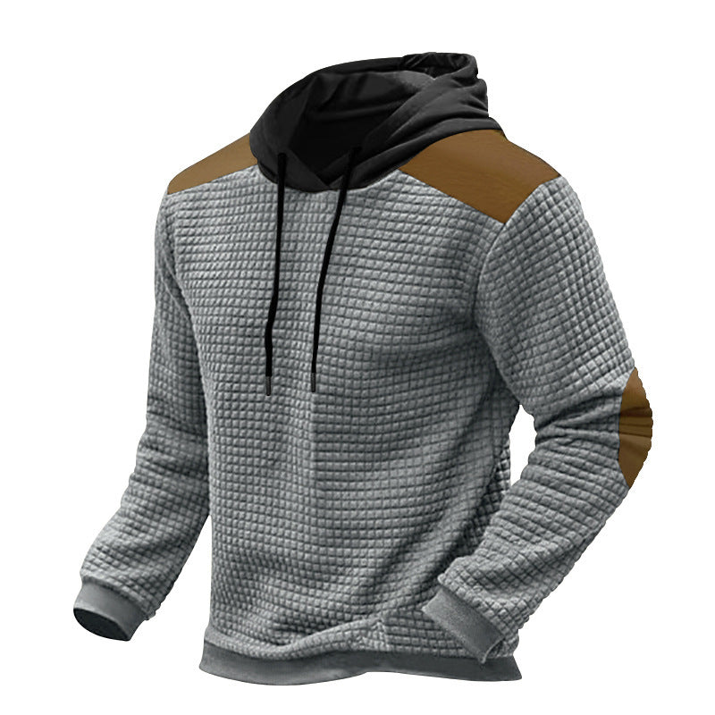 Herren Kapuzenpullover Strukturiert Kontrast Details Modern