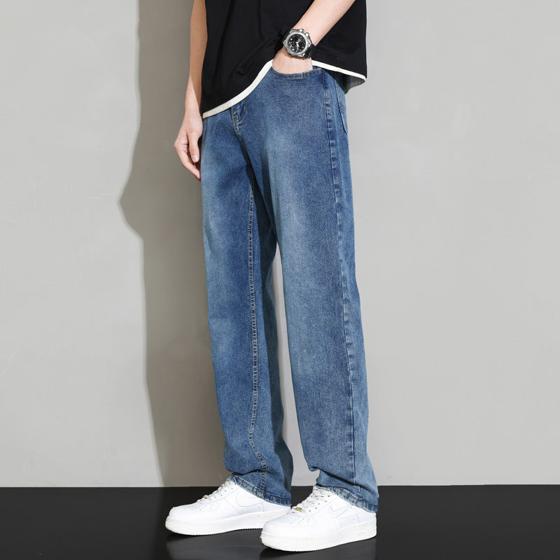 Herren Jeans Bequem Relaxed Fit Dunkelblau