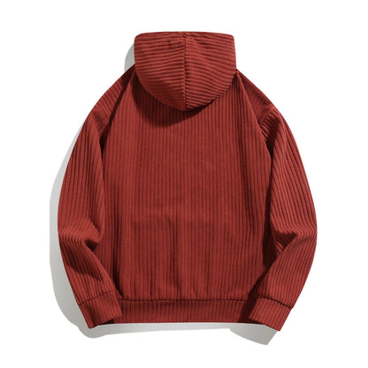 Herren lässiger Kapuzenpullover mit geripptem Design und praktischen Taschen Berlin-Glamour.