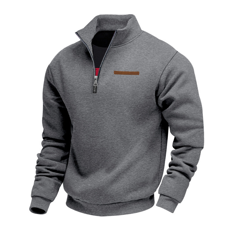 Herren Fleece-Pullover Mit Halbem Reißverschluss Warm