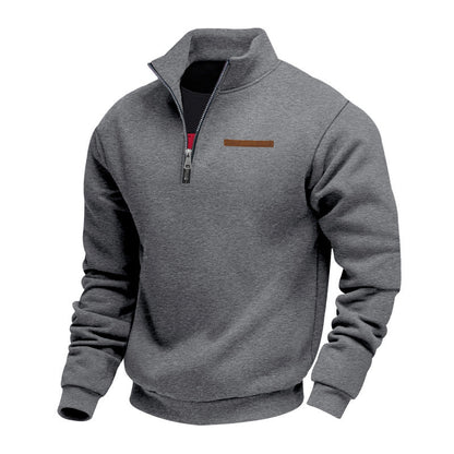 Herren Fleece-Pullover Mit Halbem Reißverschluss Warm