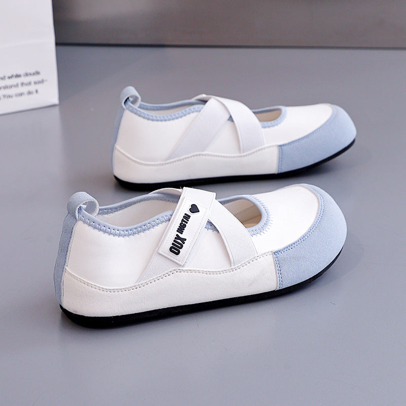 Damen Ballerinas Bequem Kreuzriemen Rutschfest