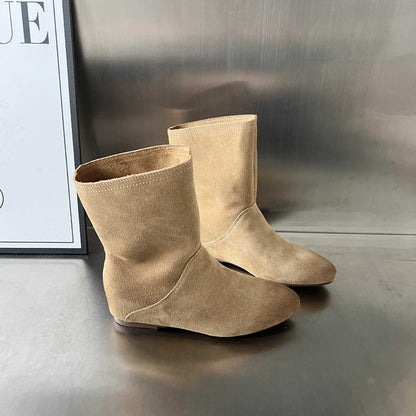 Damen Ankle Boots Veloursleder Stilvolle Schuhe Winter