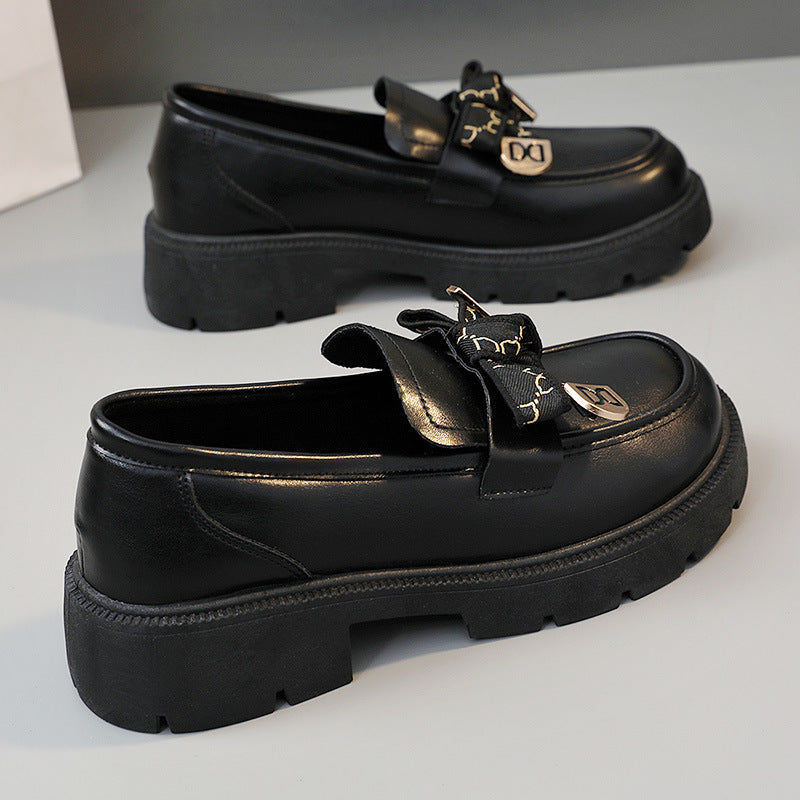 Damen Loafers Chunky Schuhe mit Schleife und Gummi Sohle - BerlinGlamour