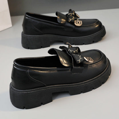 Damen Loafers Chunky Schuhe mit Schleife und Gummi Sohle - BerlinGlamour