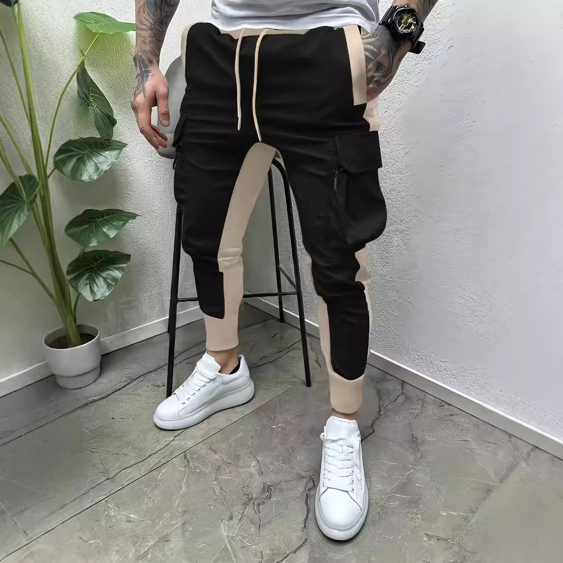 Herren Jogginghose Sportlich Cargo Bequem Elastisch