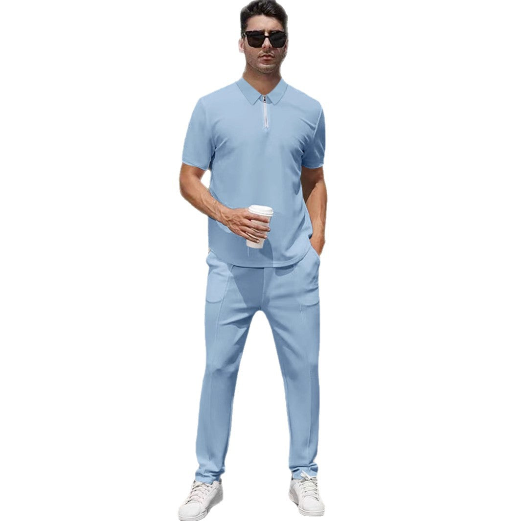 Herren Sportanzug Jogging Set Polo Style Modern
